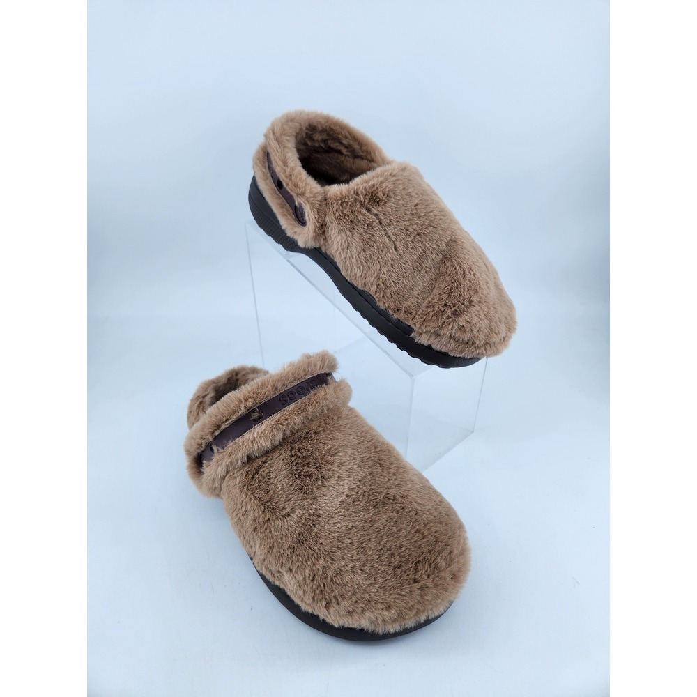 Crocs Unfurgettable Faux Fur Clogs Unisex Men 5 Women 7 Tan Slip On 211116
